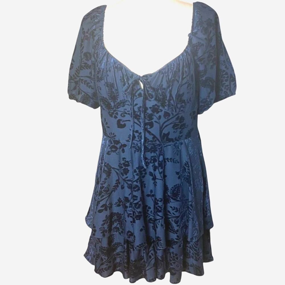 Women's Blue Floral Mini Dress